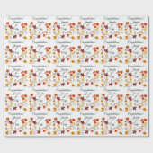 Fall Leaves personaliseert Names Wedding Gift Wrap Cadeaupapier (Vlak)