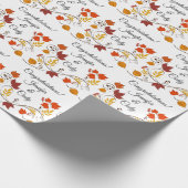 Fall Leaves personaliseert Names Wedding Gift Wrap Cadeaupapier (Hoek)