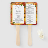 Fall Leaves Personalize Wedding Program Hand Fan Handwaaier (Voorkant en achterkant)