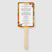 Fall Leaves Personalize Wedding Program Hand Fan Handwaaier (Achterkant)