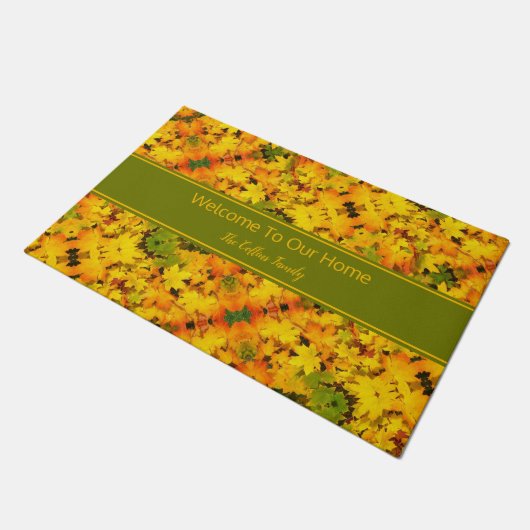 Fall Leaves Personalized Deurmat (Schuin)
