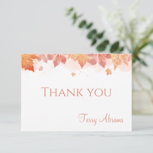 Fall Leaves Personalized Stationery Bedankkaart (Staand voorkant)