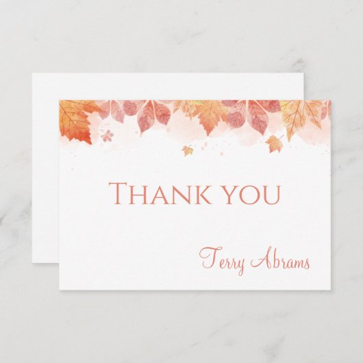 Fall Leaves Personalized Stationery Bedankkaart (Voorkant / Achterkant)