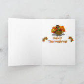 Fall Leaves & Pilgrim Turkey Foto Lijst Feestdagen Kaart (Binnen)