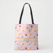 Fall Leaves Pink Pattern Canvas tas (Voorkant)