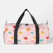 Fall Leaves Pink Pattern Duffel Bag Plunjezak (Achterkant)