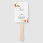 Fall Leaves | Programma Wit en Bourgogne voor wedu Handwaaier (Voorkant)