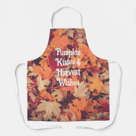 Fall Leaves Pumpkin Kisses & Harvest Wishes  Schort