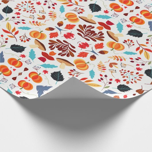 Fall Leaves Pumpkin Patroon Cadeaupapier (Hoek)