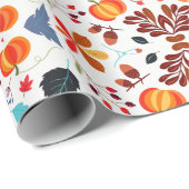 Fall Leaves Pumpkin Patroon Cadeaupapier (Rol Hoek)