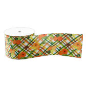 Fall Leaves Pumpkin Patroon Grosgrain Lint (Spoel)