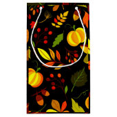 Fall Leaves Pumpkins Design Klein Cadeauzakje (Achterkant)