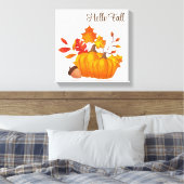 Fall Leaves Pumpkins Wrapped Canvas Art (Insitu (Slaapkamer))