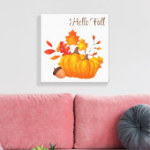 Fall Leaves Pumpkins Wrapped Canvas Art Afdruk (Insitu (Woonkamer))