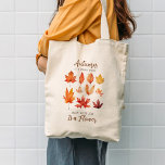 Fall Leaves Quote Tote Bag<br><div class="desc">"De herfst is een tweede lente als elk blad een bloem is"</div>