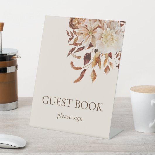 Fall Leaves Reclamebord Met Voetstuk (Insitu)