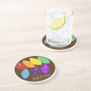 Fall Leaves Red Oranje Green Zandsteen Onderzetter