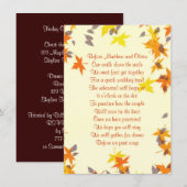 Fall Leaves Rehearings Dinner Poem Uitnodiging 4x6 (Voorkant / Achterkant)