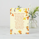 Fall Leaves Rehearings Dinner Poem Uitnodiging 4x6 (Staand voorkant)