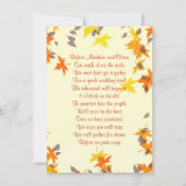 Fall Leaves Rehearings Dinner Poem Uitnodiging 4x6 (Voorkant)