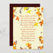 Fall Leaves Rehearsal Dinner Poem Uitnodiging (Voorkant / Achterkant)