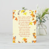 Fall Leaves Rehearsal Dinner Poem Uitnodiging (Staand voorkant)