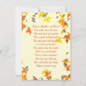 Fall Leaves Rehearsal Dinner Poem Uitnodiging (Voorkant)