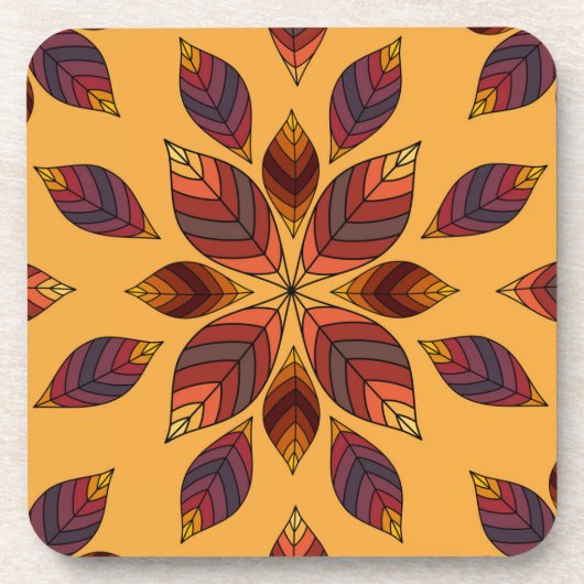 Fall Leaves Rosette Bier Onderzetter (Voorkant)