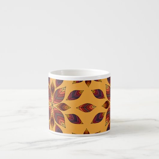 Fall Leaves Rosette Espresso Kop (Voorkant)