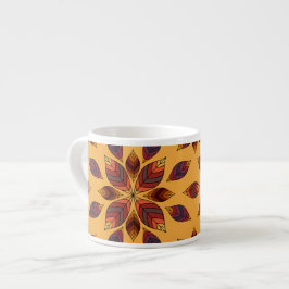 Fall Leaves Rosette Espresso Kop