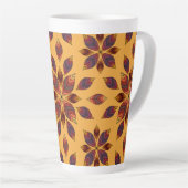 Fall Leaves Rosette Latte Mok (Rechterhoek)