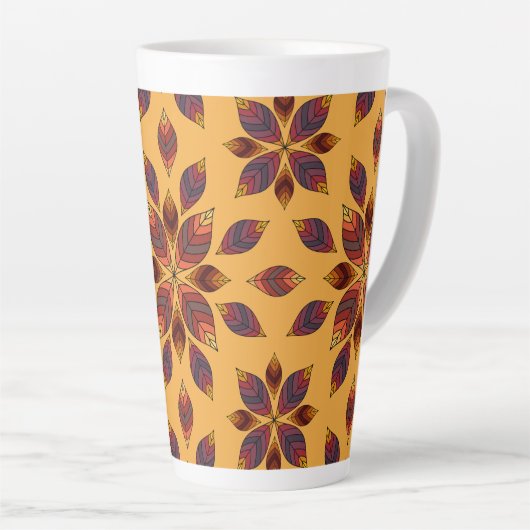 Fall Leaves Rosette Latte Mok (Rechterhoek)