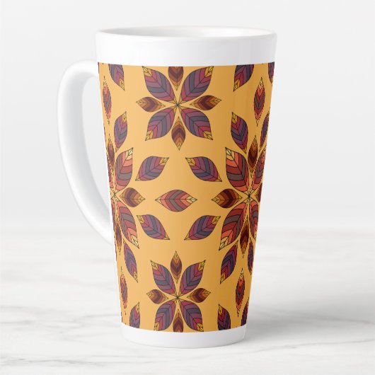 Fall Leaves Rosette Latte Mok (Linkerhoek)