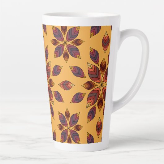 Fall Leaves Rosette Latte Mok (Rechts)