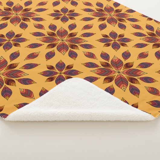 Fall Leaves Rosette Sherpa Deken (3/4)