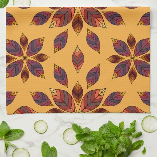 Fall Leaves Rosette Theedoek (Gevouwen)