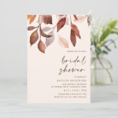 Fall Leaves Rust Brown Oranje Vrijgezellenfeest Kaart (Staand voorkant)