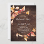 Fall Leaves | Rustic Brown Wood Bachelorette Kaart (Voorkant)
