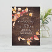 Fall Leaves | Rustic Brown Wood Bachelorette Kaart (Staand voorkant)
