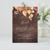 Fall Leaves Rustic Brown Wood Hotel Enclosure Kaar Informatiekaartje (Staand voorkant)