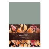 Fall Leaves Rustic Brown Wood Weduwkaarten Kaart (Voorkant)