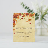 Fall Leaves Rustic Wedding Aankondigingskaart (Staand voorkant)