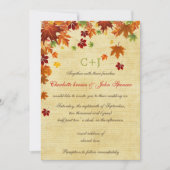 Fall Leaves Rustic Wedding Kaart (Voorkant)