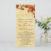 Fall Leaves Rustic Wedding Programmakaart (Staand voorkant)
