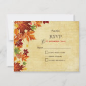 Fall Leaves Rustic Wedding RSVP Kaartje (Voorkant)