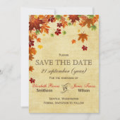 Fall Leaves Rustic Wedding Save The Date (Voorkant)