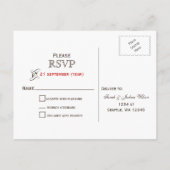 Fall Leaves Rustic Wedding Uitnodiging Briefkaart (Achterkant)
