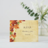 Fall Leaves Rustic Wedding Uitnodiging Briefkaart (Staand voorkant)