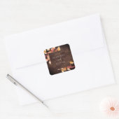 Fall Leaves | Rustige bruine houten envelop Vierkante Sticker (Envelop)