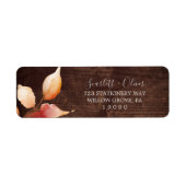 Fall Leaves | Rustige Wood Return Address Label (Voorkant)
